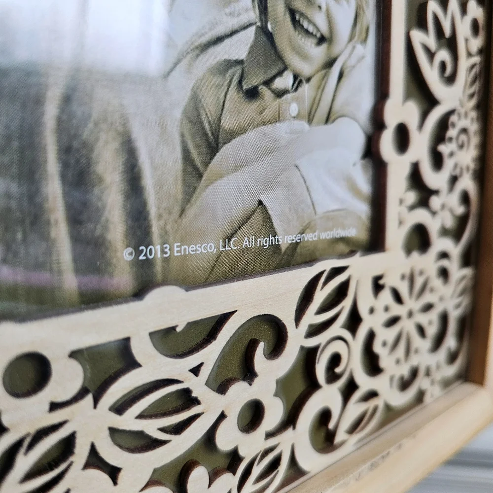 NEW Flourish By Enesco Laser Cut Wood Flower Picture Frame 2014